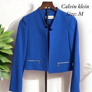 Calvin Klein Blue Blazer Structured Professional Design
